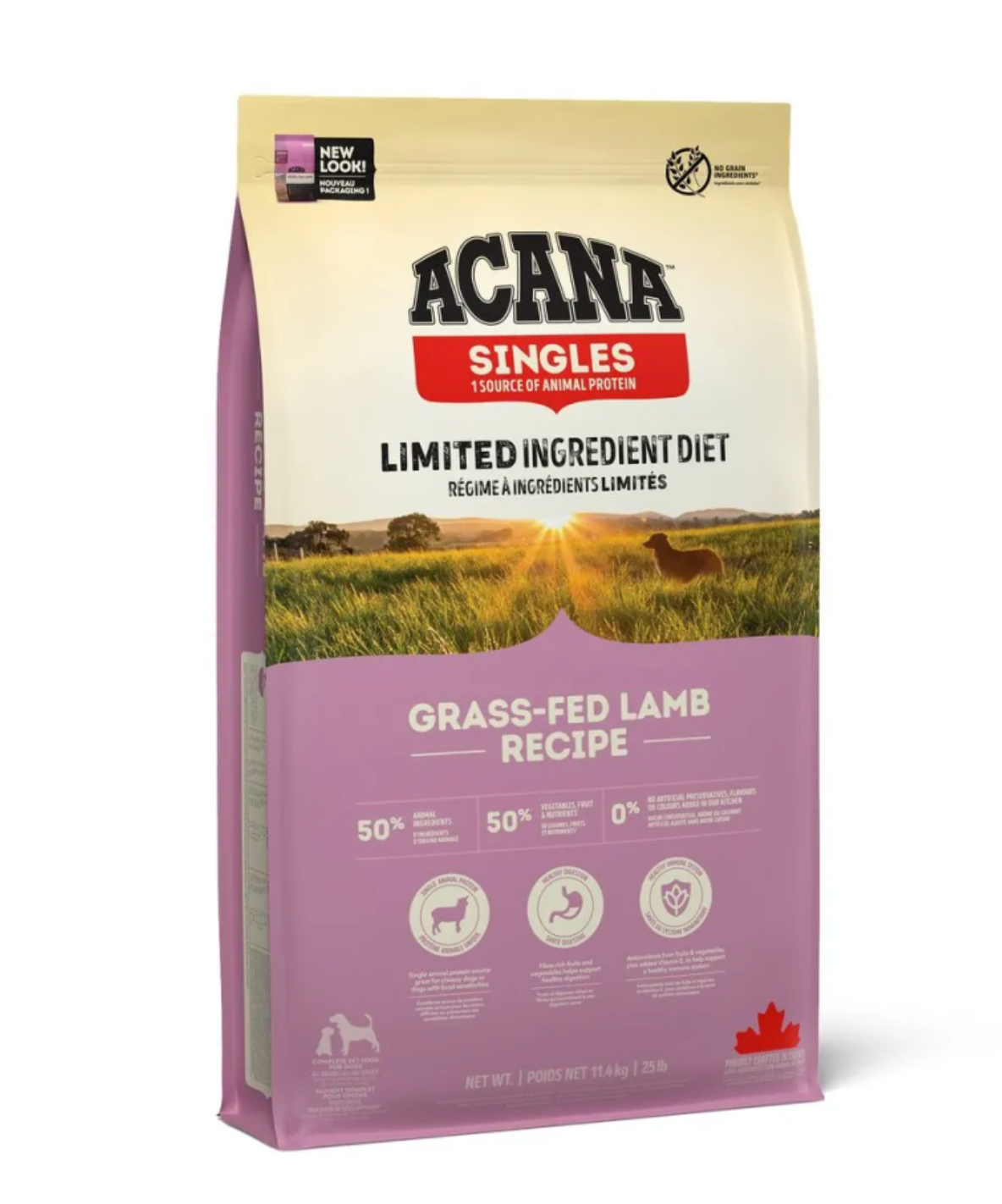 acana dog singles grass fed lamb 2kg
